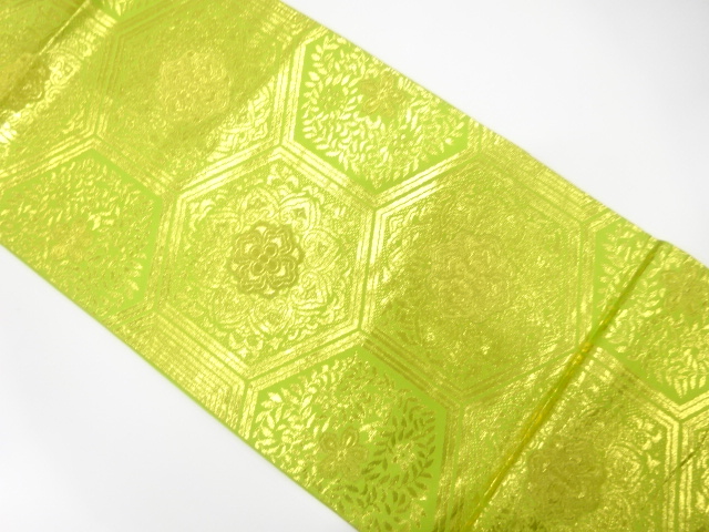 JAPANESE KIMONO / ANTIQUE FUKURO OBI / SILK / WOVEN KIKKO PATTERN